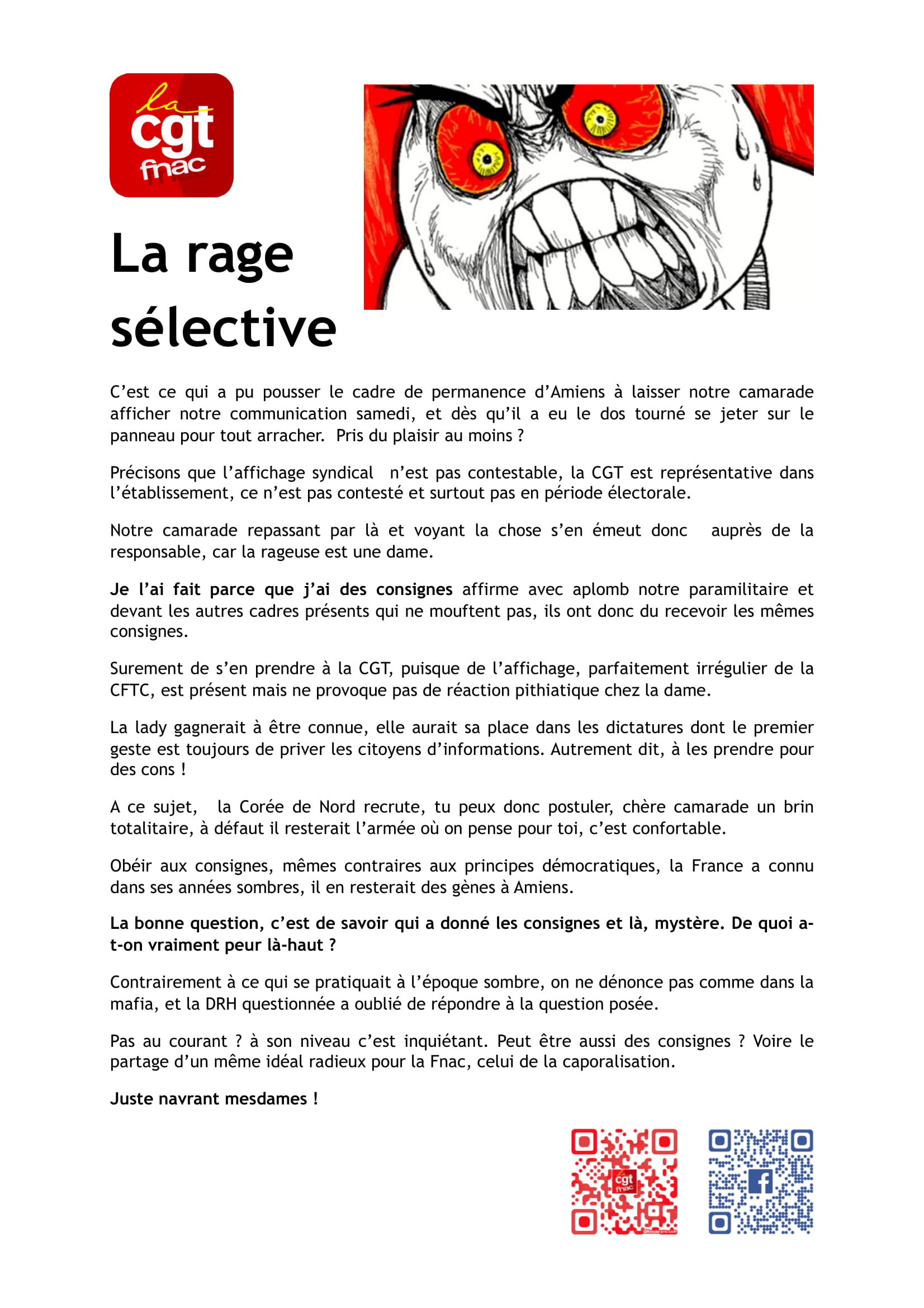 Amiens: La rage sélective… – Cgt Fnac